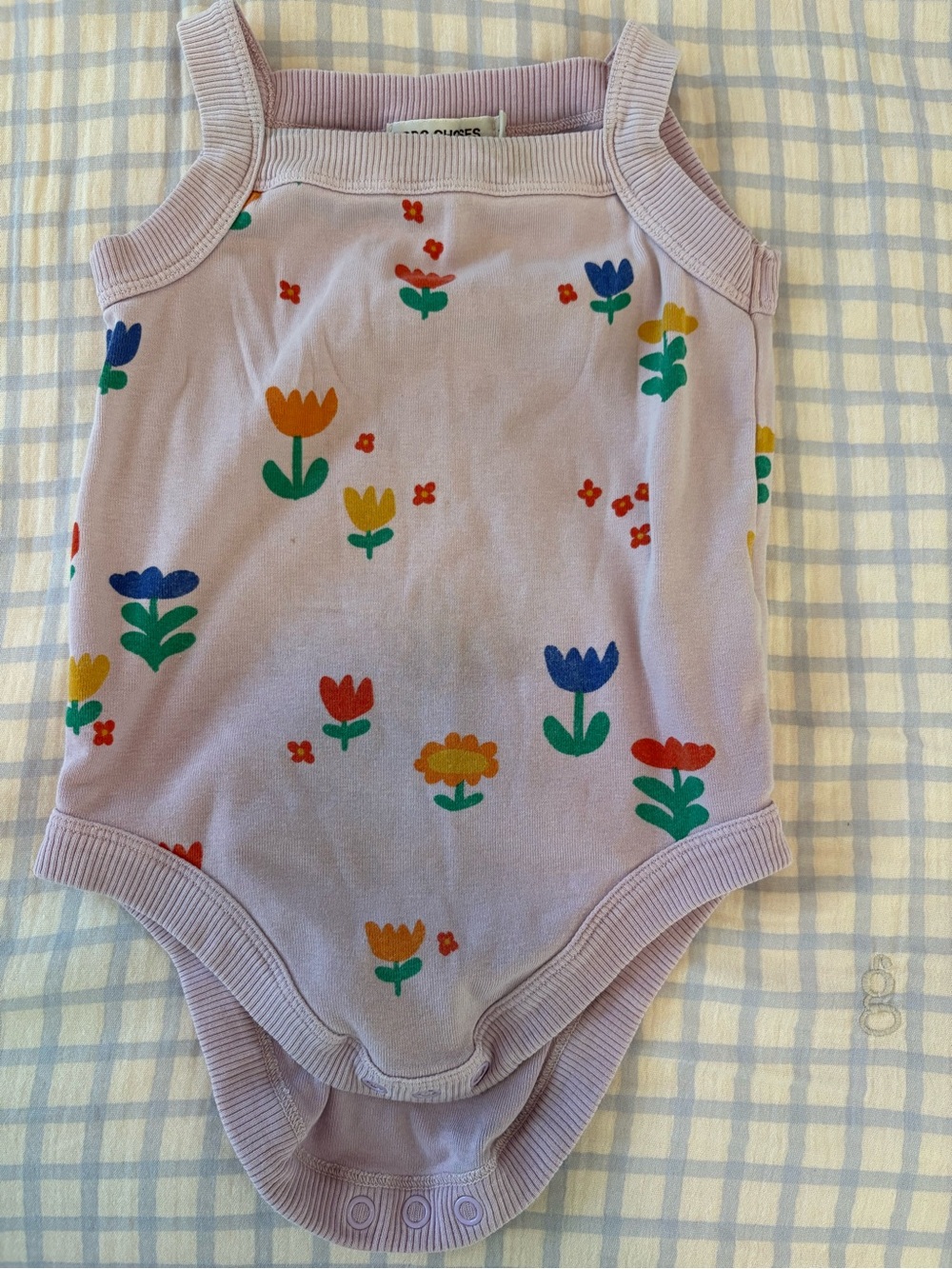 Bobo Choses Lavender Floral Tank Bodysuit - Multicolor Flowers